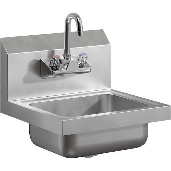 Amgood Stainless Steel Hand Sink 15 in. x 15 in. with Faucet SINK HS-15-Z - main